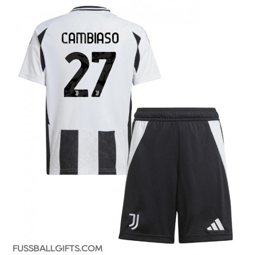 Juventus Andrea Cambiaso #27 Fußballbekleidung Heimtrikot Kinder 2024-25 Kurzarm (+ kurze hosen)